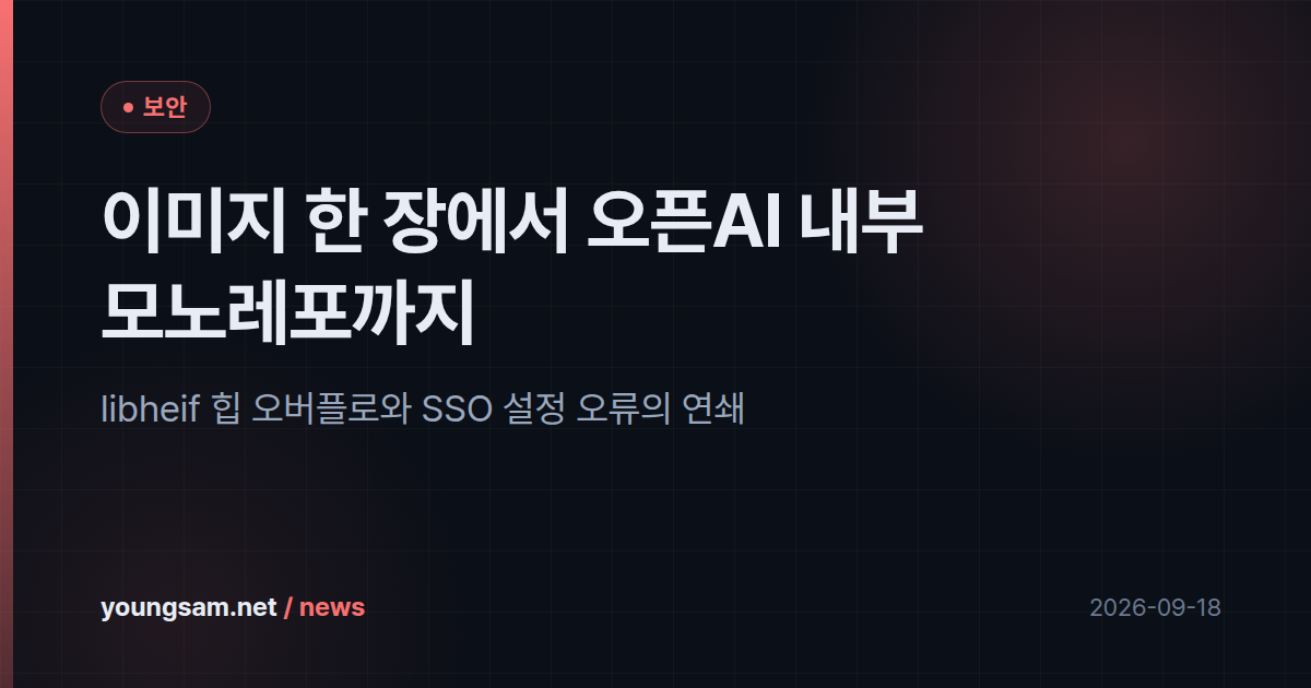 이미지 한 장에서 오픈AI 내부 모노레포까지 — libheif 힙 오버플로와 SSO 설정 오류의 연쇄