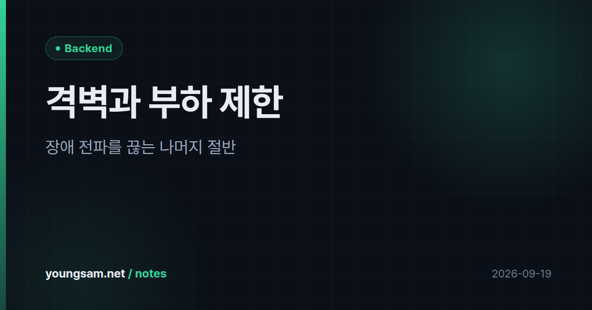 격벽과 부하 제한 — 장애 전파를 끊는 나머지 절반