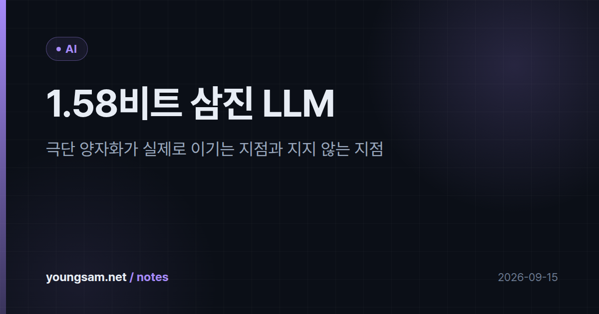 1.58비트 삼진 LLM — 극단 양자화가 실제로 이기는 지점과 지지 않는 지점