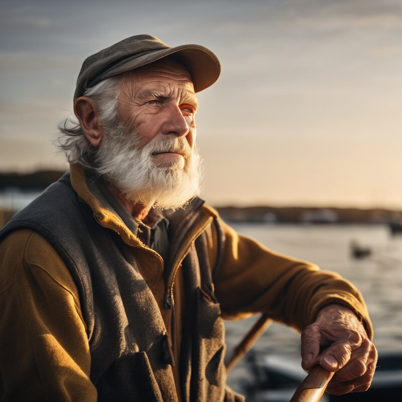 1024×1024 portrait of an old fisherman generated with Stable Diffusion XL in HanPix