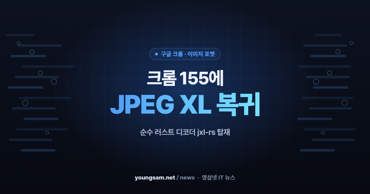 크롬 155, JPEG XL 디코딩 지원 — 2022년 제거 이후 러스트 디코더 jxl-rs로 돌아왔다