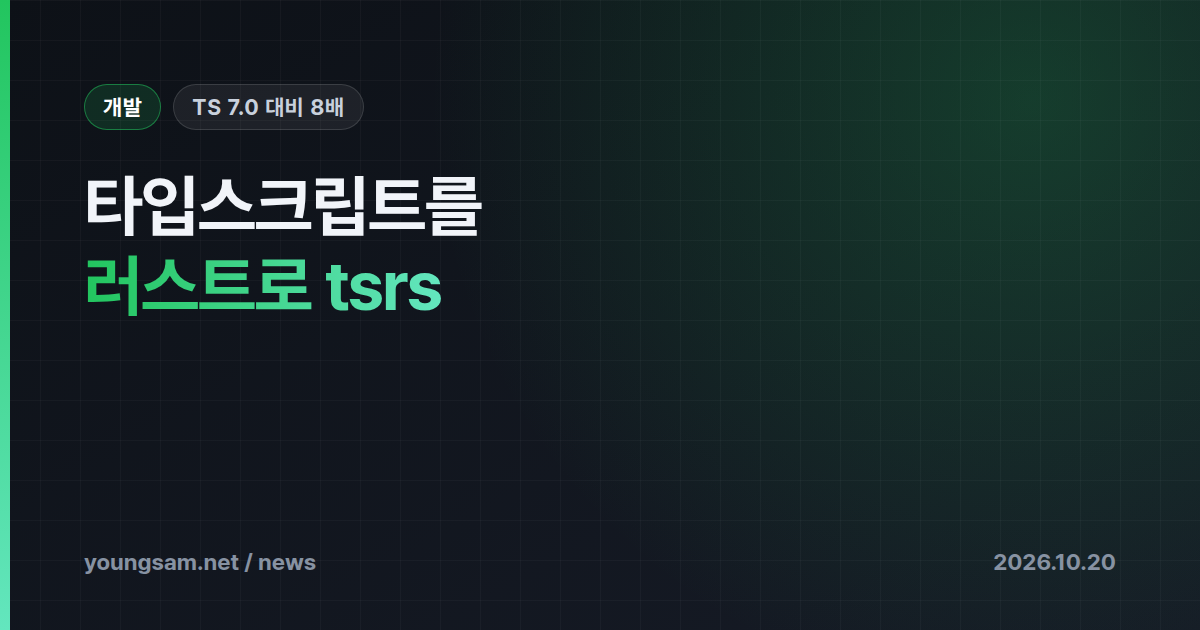 클라우드플레어·보이드제로, 타입스크립트 러스트 포팅 tsrs 공개 — TS 7.0보다 최대 8배 빠르고 메모리 70% 덜 쓴다